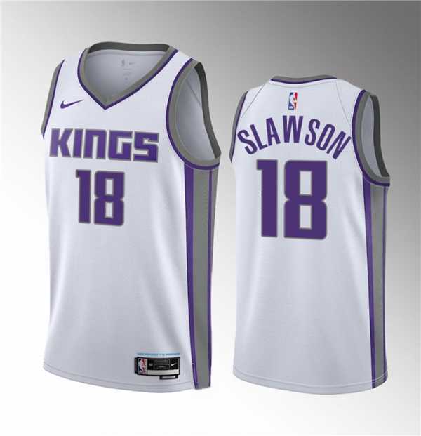 Men%27s Sacramento Kings #18 Jalen Slawson White 2023 Draft Association Edition Stitched Jersey Dzhi->sacramento kings->NBA Jersey